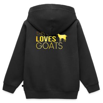 Typ Ziegen Spruch - Kinder Premium Organic Zip Hoodie - Schwarz - Hinten - AI Model Kid Male (0cm)