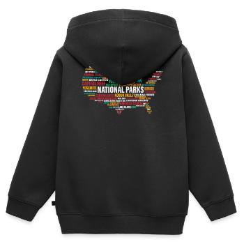 Parcs nationaux des États-Unis, Parc national - Sweat Premium à capuche zippé enfant bio - noir - Dos - AI Model Kid Male (0cm)