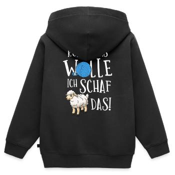 Schaf, Hirte, Schafhirte, Schafzucht - Kinder Premium Organic Zip Hoodie - Schwarz - Hinten - AI Model Kid Male (0cm)