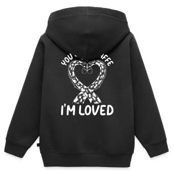 You Bet Giraffe I'm Loved - Cute Giraffes - Kinder Premium Organic Zip Hoodie - Schwarz - Hinten - AI Model Kid Male (0cm)