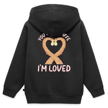 You Bet Giraffe I'm Loved Cute Giraffes - Kinder Premium Organic Zip Hoodie - Schwarz - Hinten - AI Model Kid Male (0cm)