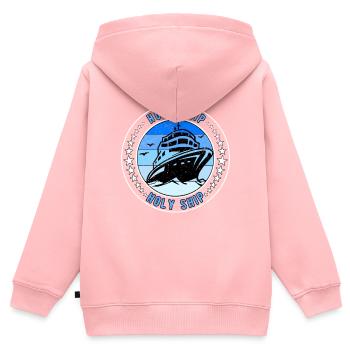 Croiseur Croisière Holy Ship - Sweat Premium à capuche zippé enfant bio - rose - Dos - AI Model Kid Female (0cm)