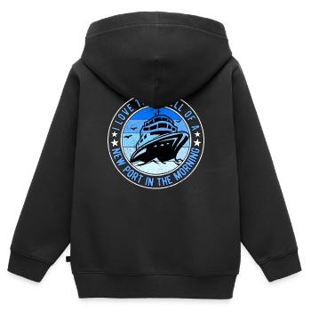 Croisière Croisière Croisière Cruiser - Sweat Premium à capuche zippé enfant bio - noir - Dos - AI Model Kid Male (0cm)