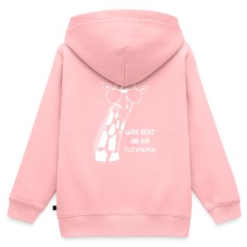 Was Geht Ab Ihr Flitzpiepen - Lustige Giraffe - Kinder Premium Organic Zip Hoodie - Rosa - Hinten - AI Model Kid Female (0cm)