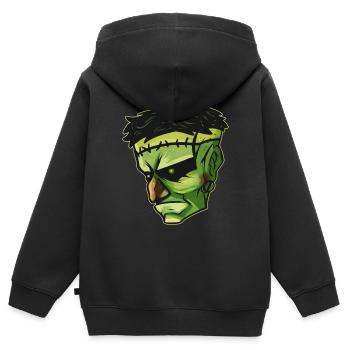 Evil Green Monster Face Avec Costume de Cicatrices Pour - Sweat Premium à capuche zippé enfant bio - noir - Dos - AI Model Kid Male (0cm)