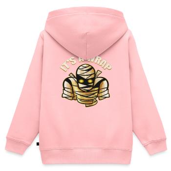 Maman effrayante C’est un Wrap Halloween - Sweat Premium à capuche zippé enfant bio - rose - Dos - AI Model Kid Female (0cm)
