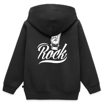 Gitarre Rockmusik Rockmusiker - Kinder Premium Organic Zip Hoodie - Schwarz - Hinten - AI Model Kid Male (0cm)