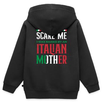 Ich Habe Eine Italienische Mutter - Kinder Premium Organic Zip Hoodie - Schwarz - Hinten - AI Model Kid Male (0cm)