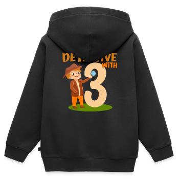 Detective Birthday Boy 3yr Im 3 Years Old Gift - Kinder Premium Organic Zip Hoodie - Schwarz - Hinten - AI Model Kid Male (0cm)