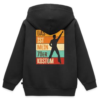 70er Jahre Party Outfit 1970er Siebziger Kostüm - Kinder Premium Organic Zip Hoodie - Schwarz - Hinten - AI Model Kid Male (0cm)