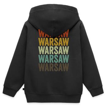 Warschau Polen Retro Vintage - Kinder Premium Organic Zip Hoodie - Schwarz - Hinten - AI Model Kid Male (0cm)