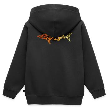Shark Fish Sharks Silhouette White Shark - Great W - Kinder Premium Organic Zip Hoodie - Schwarz - Hinten - AI Model Kid Male (0cm)