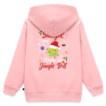 Fun Beachball Costume Single and ready for Jingle - Kinder Premium Organic Zip Hoodie - Rosa - Hinten - AI Model Kid Female (0cm)