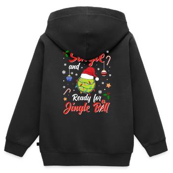 Fun Beachball Costume Single and ready for Jingle - Kinder Premium Organic Zip Hoodie - Schwarz - Hinten - AI Model Kid Male (0cm)