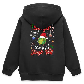 Fun Beachball Costume Single and ready for Jingle - Kinder Premium Organic Zip Hoodie - Schwarz - Hinten - AI Model Kid Male (0cm)