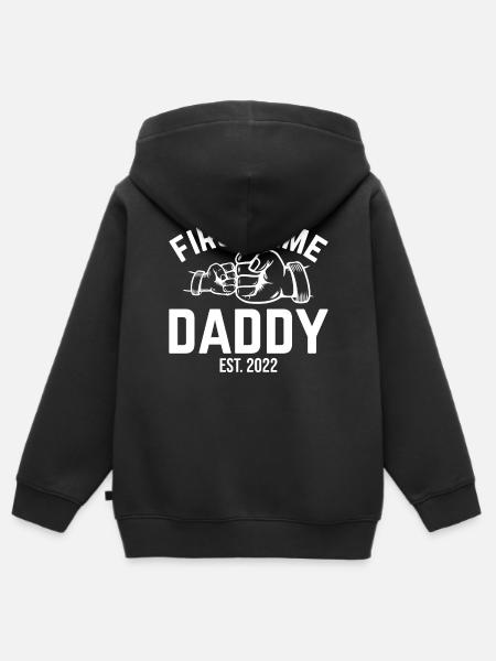 First Time Daddy Est. 2022 Daddy To Be Daddy Pater - Hoodie Premium med dragkedja barn ekologisk - svart