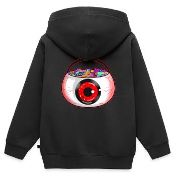 Sweet Bucket Scary Eye Sweets Collecting On - Kinder Premium Organic Zip Hoodie - Schwarz - Hinten - AI Model Kid Male (0cm)