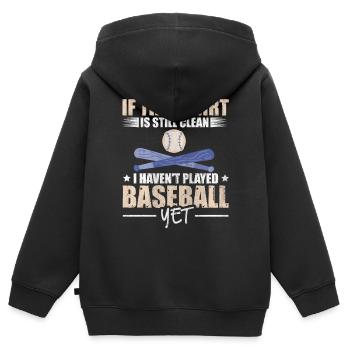 Le maillot est toujours propre Je n’ai pas joué au baseball - Sweat Premium à capuche zippé enfant bio - noir - Dos - AI Model Kid Male (0cm)