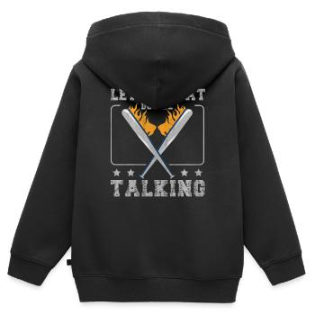Laissez la chauve-souris parler de baseball - Sweat Premium à capuche zippé enfant bio - noir - Dos - AI Model Kid Male (0cm)