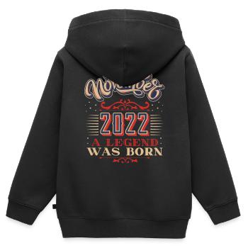 Year-2022, Birthday, November-2022, 11-2022 - Kids Premium Organic Zip-up Hoodie - black - Back - AI Model Kid Male (0cm)