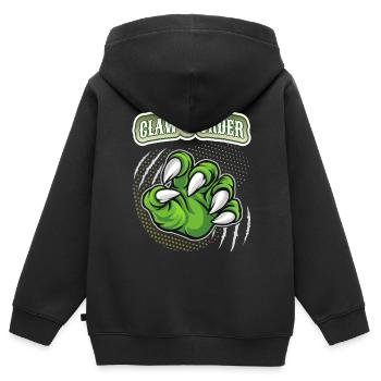 Klaue, Dinosaurier Kralle lustiger Spruch, Pun - Kinder Premium Organic Zip Hoodie - Schwarz - Hinten - AI Model Kid Male (0cm)