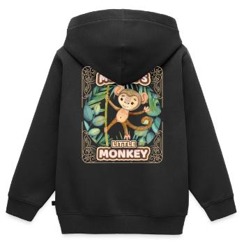 Cute monkey funny saying, kids, mommys monkey - Kids Premium Organic Zip-up Hoodie - black - Back - AI Model Kid Male (0cm)