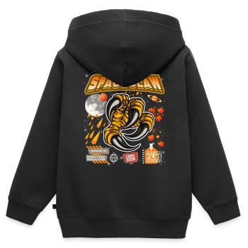 Kralle im Weltraum Science Fiction lustiger Spruch - Kinder Premium Organic Zip Hoodie - Schwarz - Hinten - AI Model Kid Male (0cm)