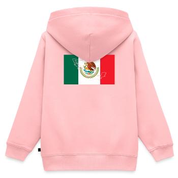 Drapeau du Mexique - Sweat Premium à capuche zippé enfant bio - rose - Dos - AI Model Kid Female (0cm)