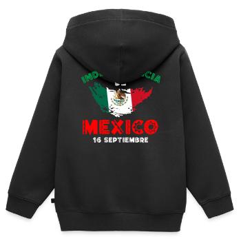 Independencia De Mexiko, Mexikanische Wurzeln - Kinder Premium Organic Zip Hoodie - Schwarz - Hinten - AI Model Kid Male (0cm)