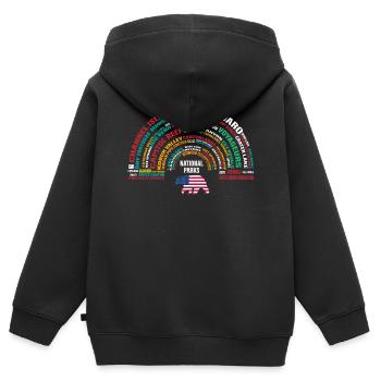 US-Nationalparks, Nationalpark, Denali, Redwood - Kinder Premium Organic Zip Hoodie - Schwarz - Hinten - AI Model Kid Male (0cm)