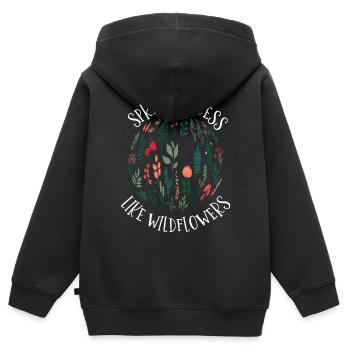 Freundlichkeit Wie Wildblumen Verbreiten - Kinder Premium Organic Zip Hoodie - Schwarz - Hinten - AI Model Kid Male (0cm)