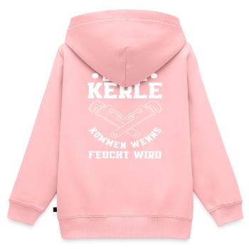 Klempner Feucht Rohrzange Handwerker - Kinder Premium Organic Zip Hoodie - Rosa - Hinten - AI Model Kid Female (0cm)