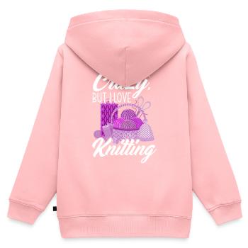 Passe-temps de tricot - Sweat Premium à capuche zippé enfant bio - rose - Dos - AI Model Kid Female (0cm)