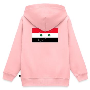Iraq Flag - Kids Premium Organic Zip-up Hoodie - rose - Back - AI Model Kid Female (0cm)