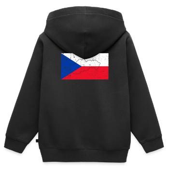 Tschechien Flagge - Kinder Premium Organic Zip Hoodie - Schwarz - Hinten - AI Model Kid Male (0cm)
