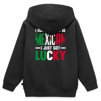 Mexiko Mexikaner Herkunft - Kinder Premium Organic Zip Hoodie - Schwarz - Hinten - AI Model Kid Male (0cm)