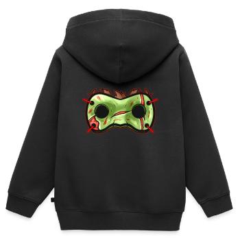 Costume de masque de zombie pourri vert pour Halloween - Sweat Premium à capuche zippé enfant bio - noir - Dos - AI Model Kid Male (0cm)