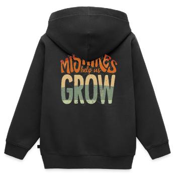 Fehler Helfen Uns, Zu Wachsen - Kinder Premium Organic Zip Hoodie - Schwarz - Hinten - AI Model Kid Male (0cm)
