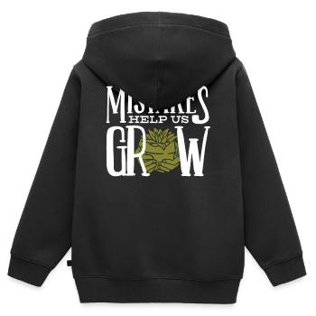 Fehler Helfen Uns, Zu Wachsen - Kinder Premium Organic Zip Hoodie - Schwarz - Hinten - AI Model Kid Male (0cm)