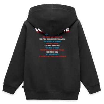 Stimmen Sie So Ab, Als Ob Sie Das Letzte - Kinder Premium Organic Zip Hoodie - Schwarz - Hinten - AI Model Kid Male (0cm)