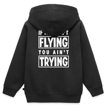 Motocross Spruch Matsch - Kinder Premium Organic Zip Hoodie - Schwarz - Hinten - AI Model Kid Male (0cm)