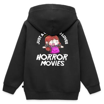 Film Mädchen Horror Filme - Kinder Premium Organic Zip Hoodie - Schwarz - Hinten - AI Model Kid Male (0cm)