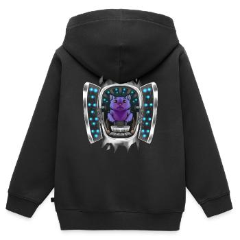 Purple Bat Inside Costume Purple Bat Takes Over - Kinder Premium Organic Zip Hoodie - Schwarz - Hinten - AI Model Kid Male (0cm)