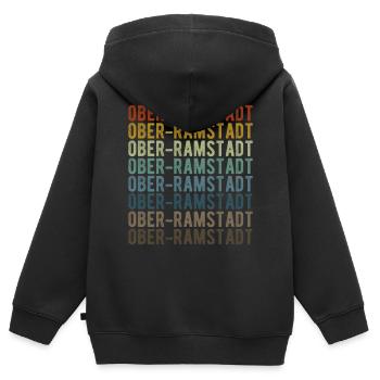 Ober-Ramstadt Stadt Retro Vintage - Kinder Premium Organic Zip Hoodie - Schwarz - Hinten - AI Model Kid Male (0cm)