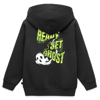 Ready Set Ghost Instead Of Ready Set Go Spirit On - Kinder Premium Organic Zip Hoodie - Schwarz - Hinten - AI Model Kid Male (0cm)