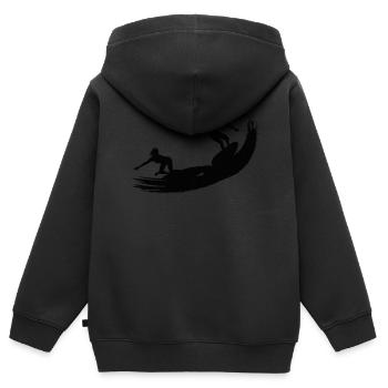 Surfboard Surfing - Water Surfing Surfboard - Kinder Premium Organic Zip Hoodie - Schwarz - Hinten - AI Model Kid Male (0cm)