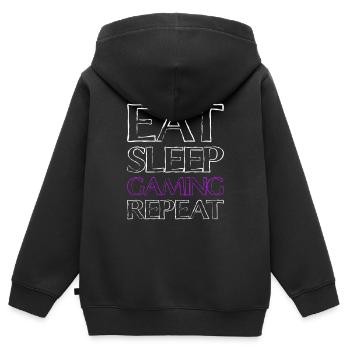 Eating Sleep Gambling - Kids Premium Organic Zip-up Hoodie - black - Back - AI Model Kid Male (0cm)