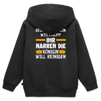 Putzfrau Königin Reinigen - Kinder Premium Organic Zip Hoodie - Schwarz - Hinten - AI Model Kid Male (0cm)