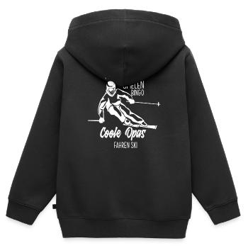 Opa Skifahren Ski - Kinder Premium Organic Zip Hoodie - Schwarz - Hinten - AI Model Kid Male (0cm)