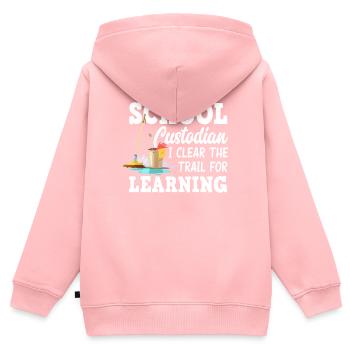Schulhausmeister Putzen Putzmann - Kinder Premium Organic Zip Hoodie - Rosa - Hinten - AI Model Kid Female (0cm)